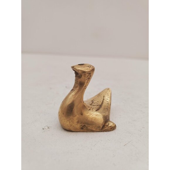 Vintage Brass Duck, Mid Century Home Decor, Woodland Creature, Brass Figurine, - Picture 3 of 10